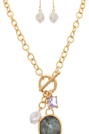 Gemstone toggle Necklace