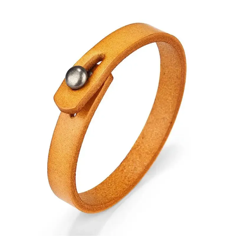 Genuine Leather Wrap Cord Cuff Bracelet For Hand Wrist Wristband Men Woman Punk Bangle Couple Jewelry Gift