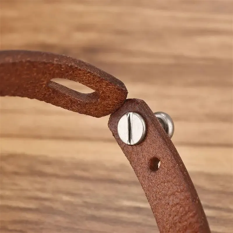 Genuine Leather Wrap Cord Cuff Bracelet For Hand Wrist Wristband Men Woman Punk Bangle Couple Jewelry Gift