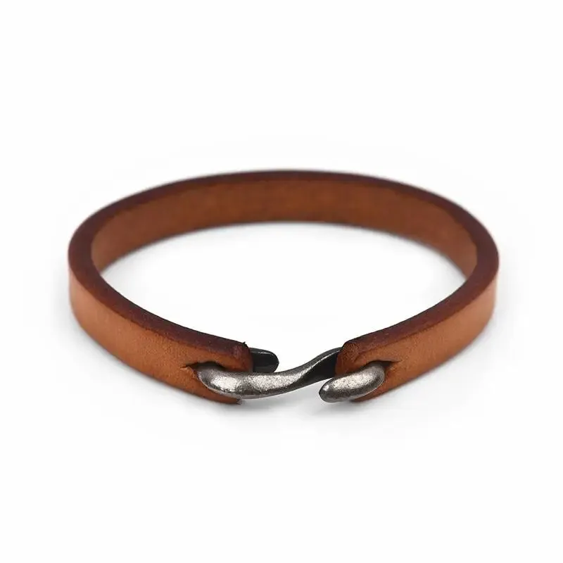 Genuine Leather Wrap Cord Cuff Bracelet For Hand Wrist Wristband Men Woman Punk Bangle Couple Jewelry Gift