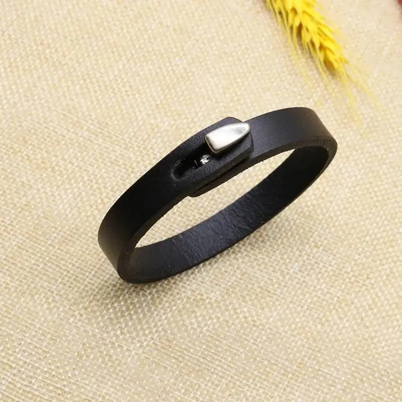Genuine Leather Wrap Cord Cuff Bracelet For Hand Wrist Wristband Men Woman Punk Bangle Couple Jewelry Gift