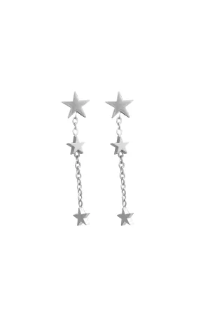 GLAM Silver Triple Star Drop
