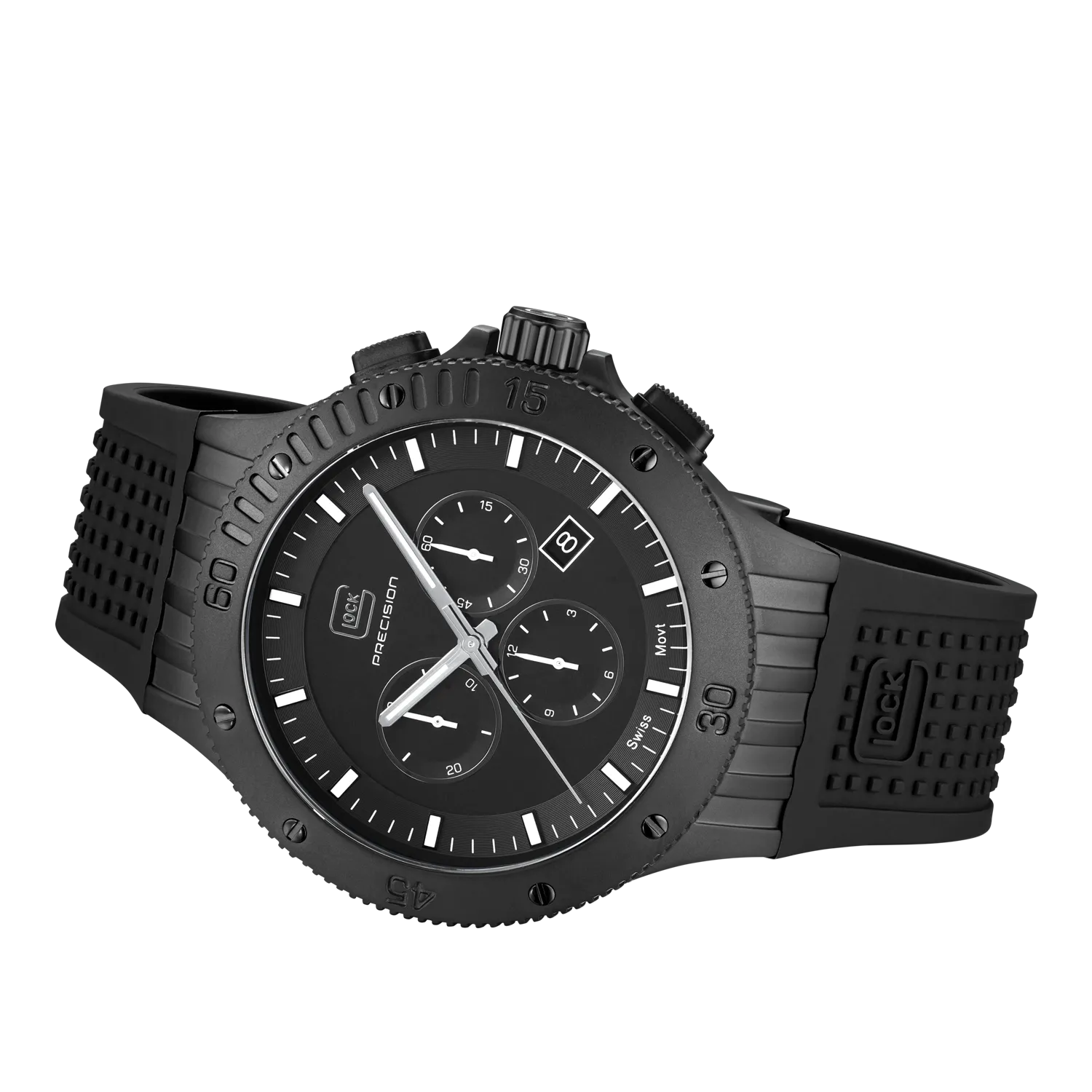 Glock Men's Black Stainless Steel Chronograph Quartz Watch GW-42-2-24