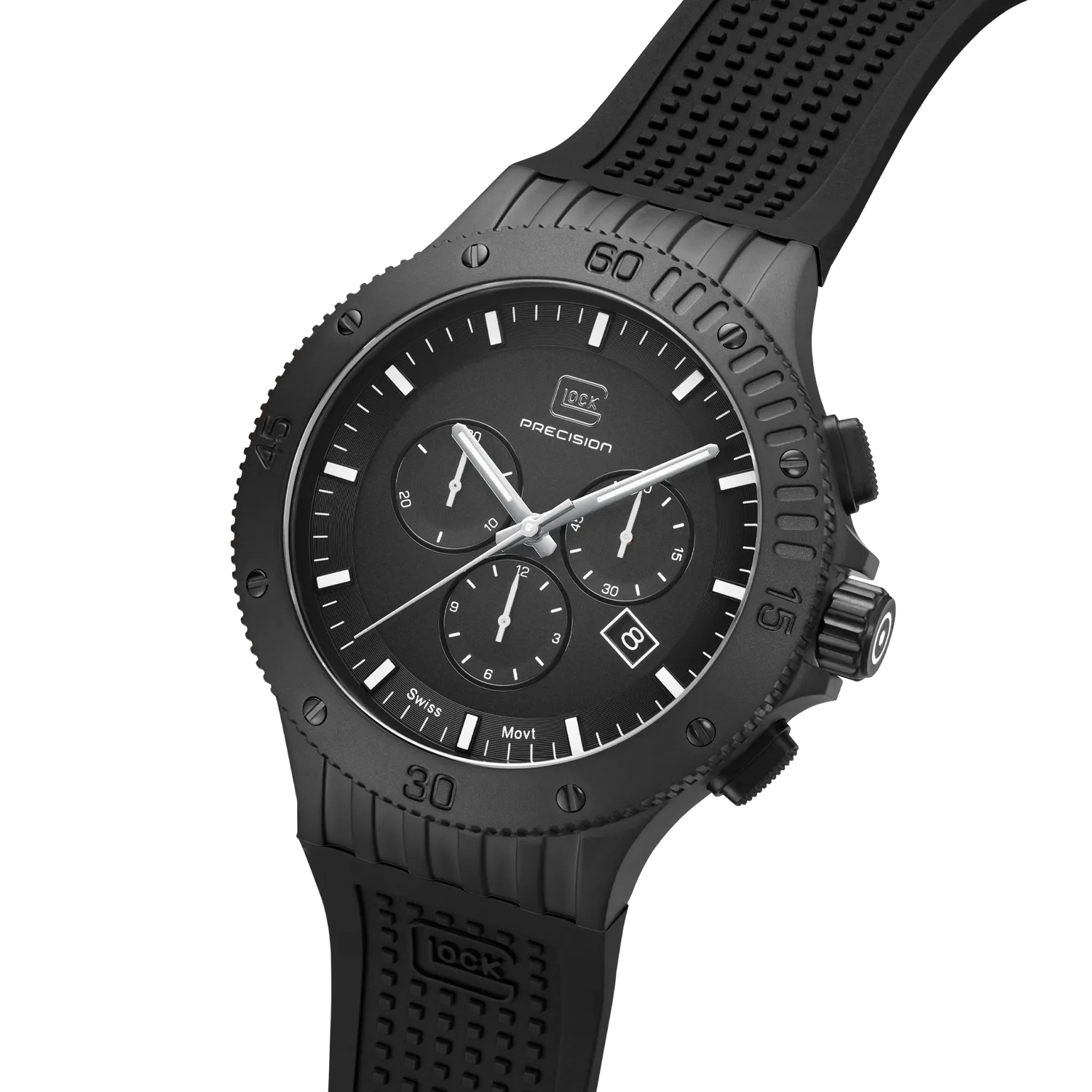Glock Men's Black Stainless Steel Chronograph Quartz Watch GW-42-2-24