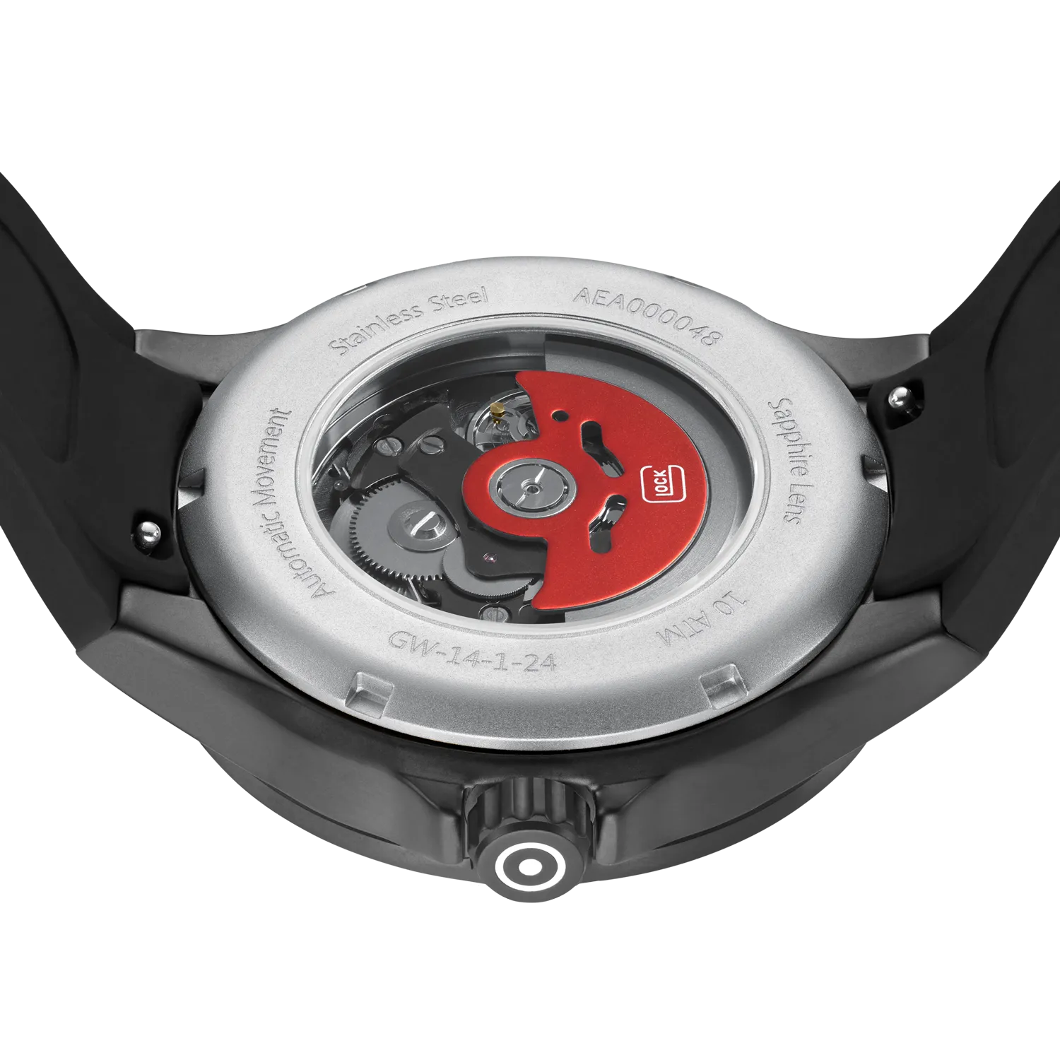 Glock Men's Stainless Steel Automatic Watch Gunmetal & Black GW-14-1-24