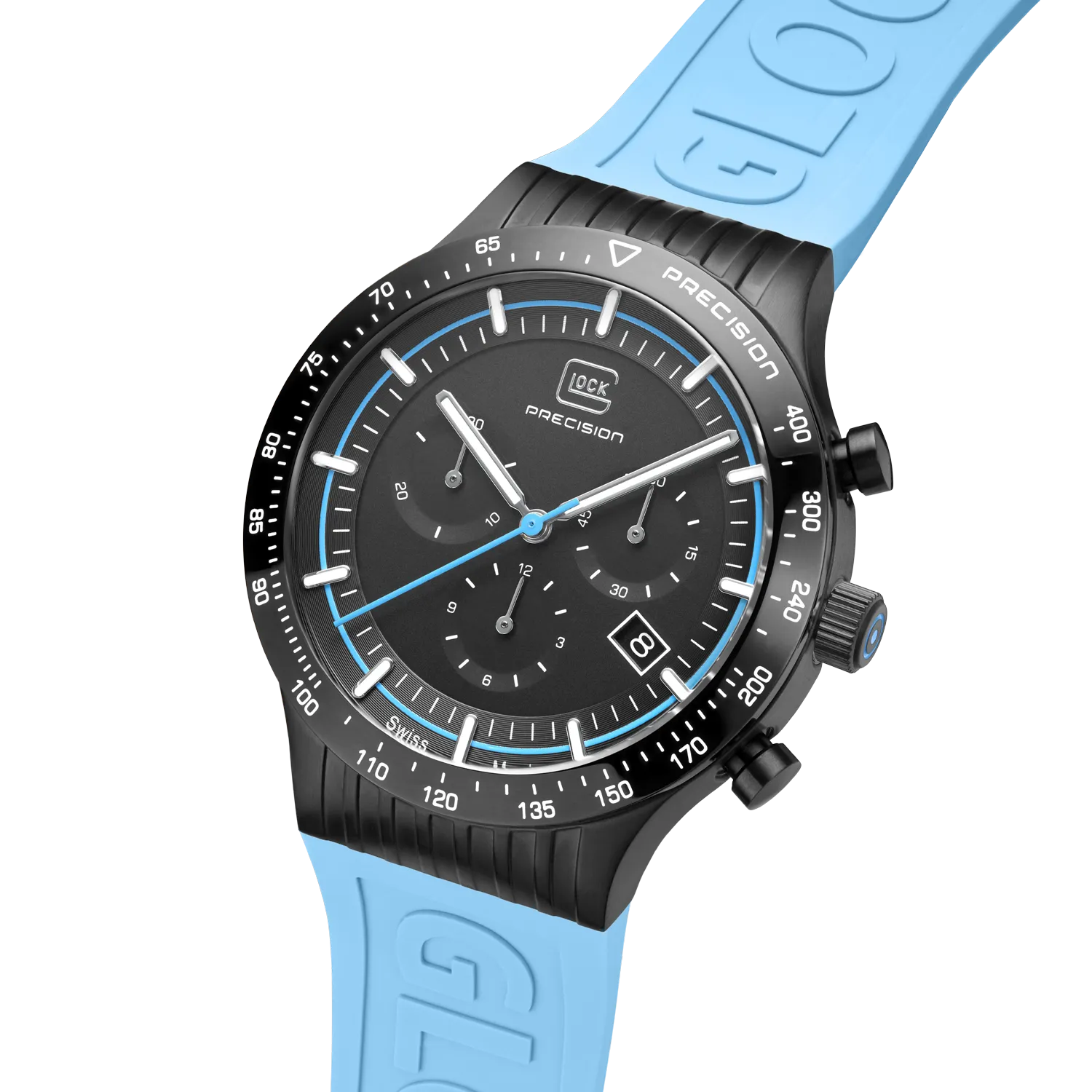 Glock Men's Stainless Steel Chronograph Quartz Watch Black/Blue GW-34-2-24