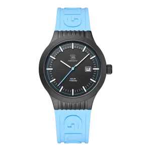 Glock Men's Titanium Solar Watch Black/Light Blue GW-6-1-22