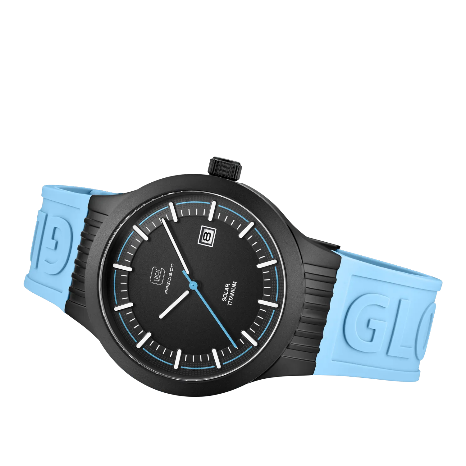 Glock Men's Titanium Solar Watch Black/Light Blue GW-6-1-22