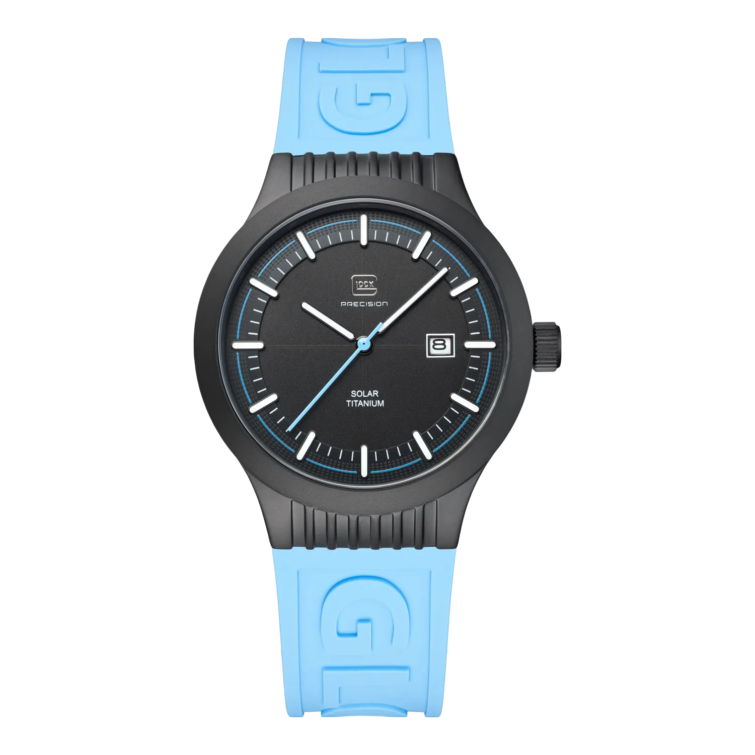 Glock Men's Titanium Solar Watch Black/Light Blue GW-6-1-22
