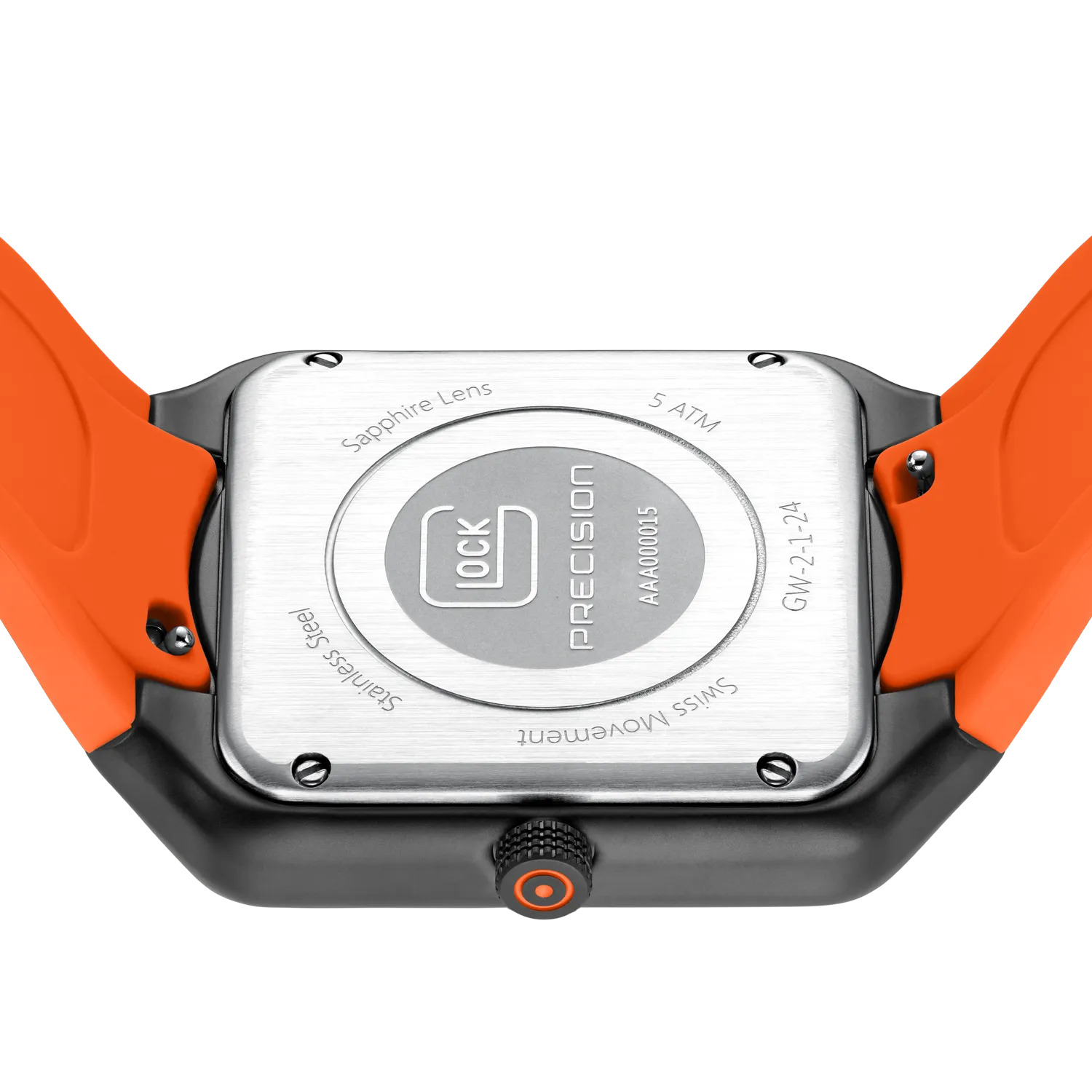 Glock Stainless Steel Quartz Watch Gunmetal & Orange GW-2-1-24