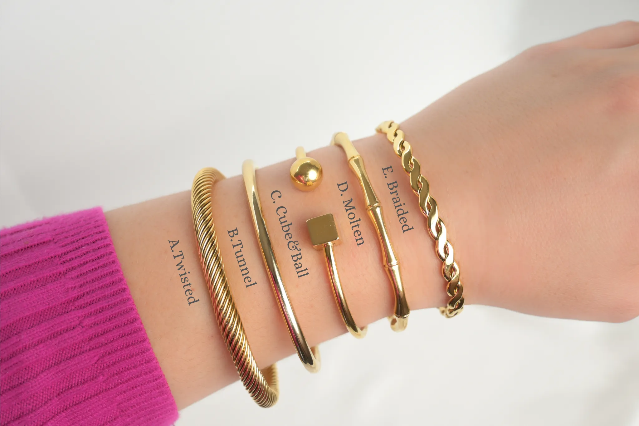 Gold Cuff Bracelet - Waterproof Bold Cuffs - Bangle Bracelet