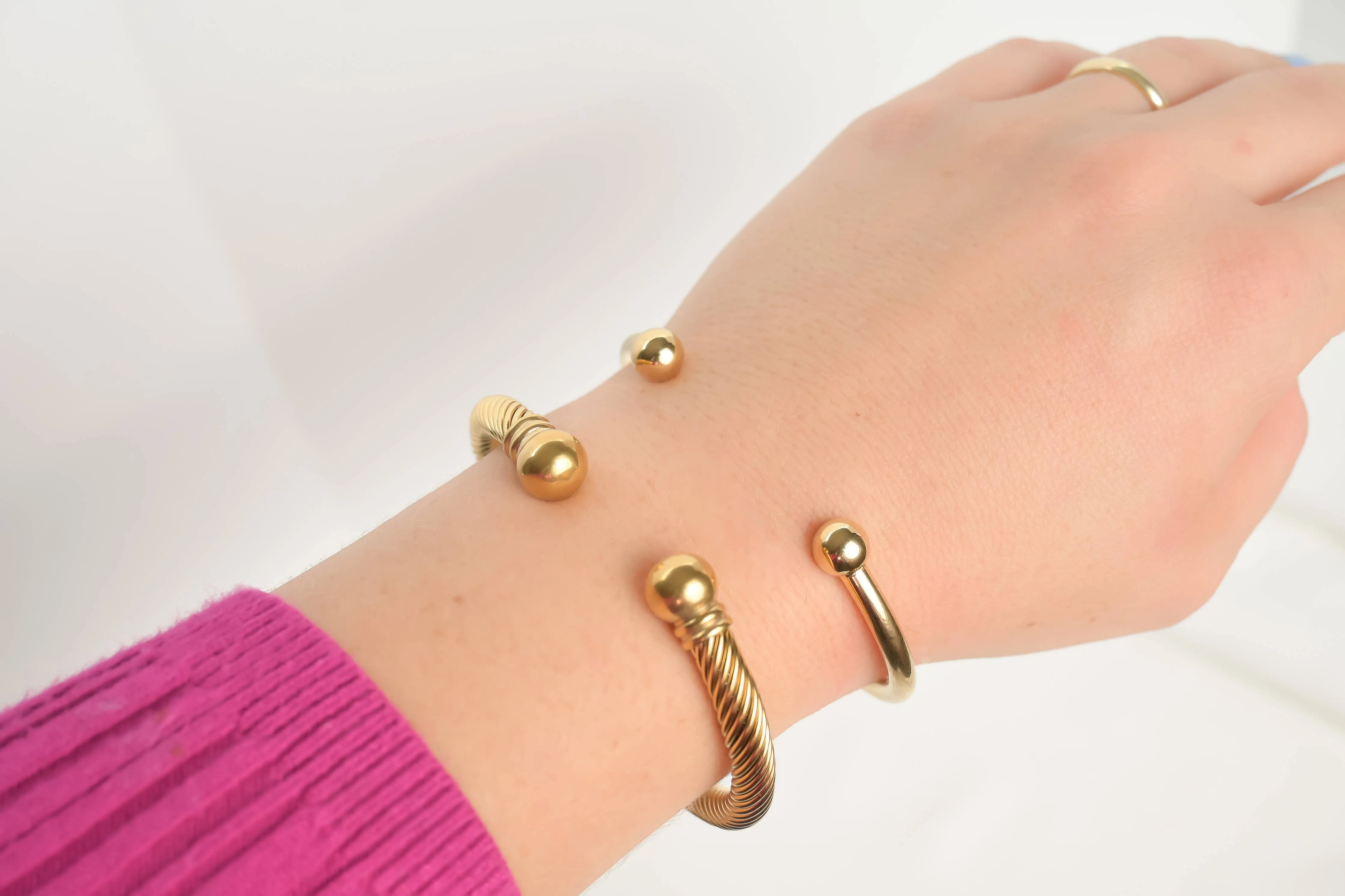 Gold Cuff Bracelet - Waterproof Bold Cuffs - Bangle Bracelet