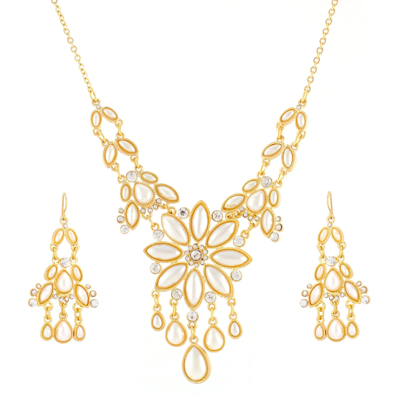 GOLD PEARL NECKLACE  #SNE29753-1 (OB12)