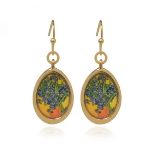 Gold Plated Small Irises Fish Wire Drop Earring