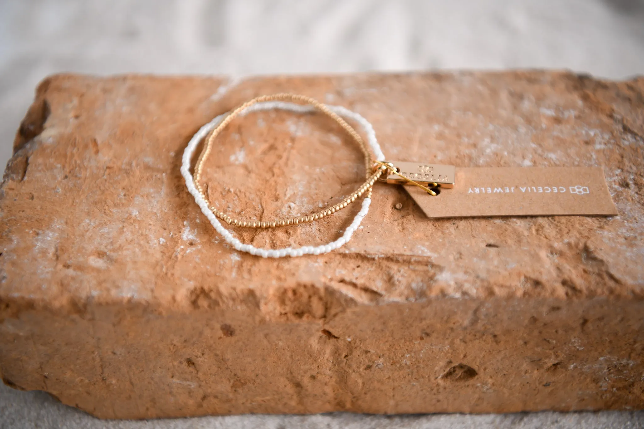 Golden Ocean White & Silver Seed Bead Double Wrap
