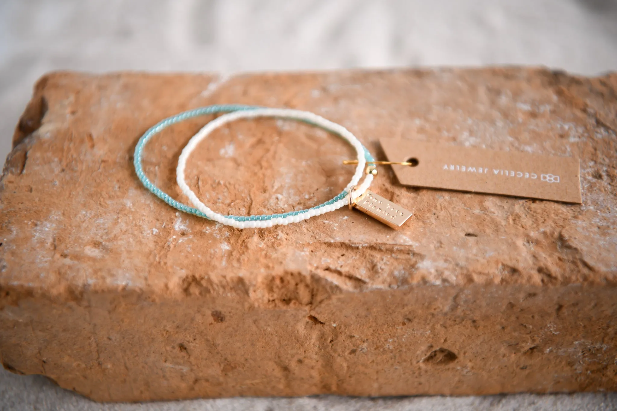 Golden Ocean White & Silver Seed Bead Double Wrap