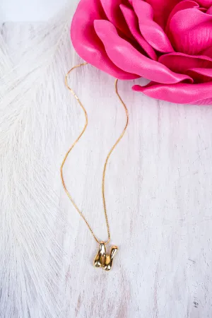 Goldtone Bubble Initial 'N' Necklace