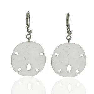 Goldtone Small White Enamel Shell Earrings