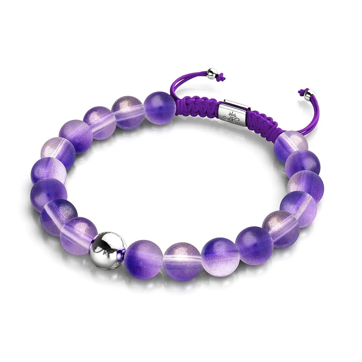 Grape Soda | Shimmer Glass | Macrame Bracelet