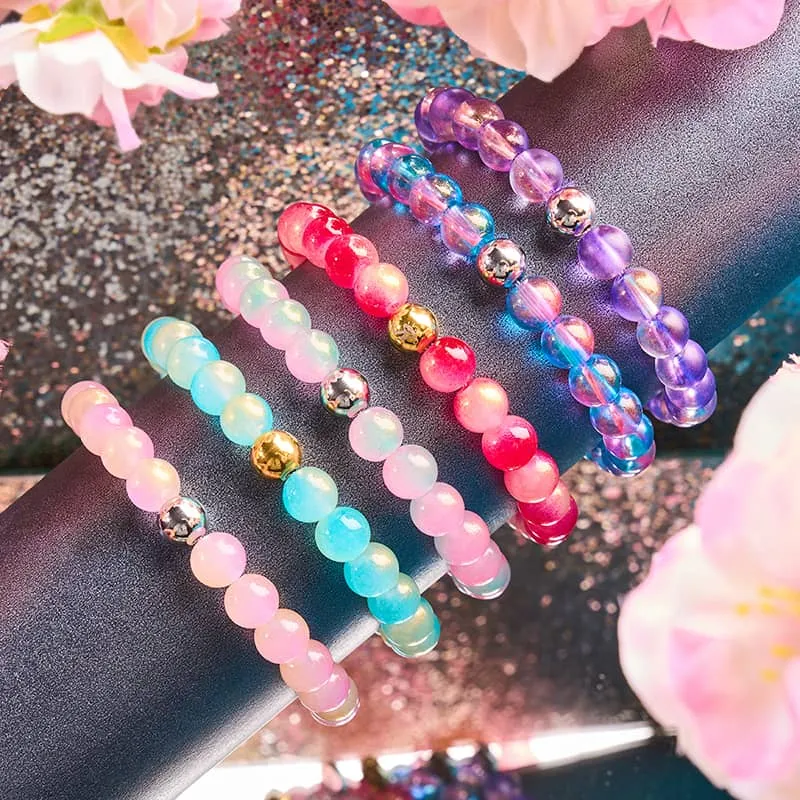 Grape Soda | Shimmer Glass | Macrame Bracelet