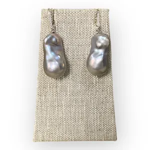 Grey Baroque Earrings | Sterling Silver