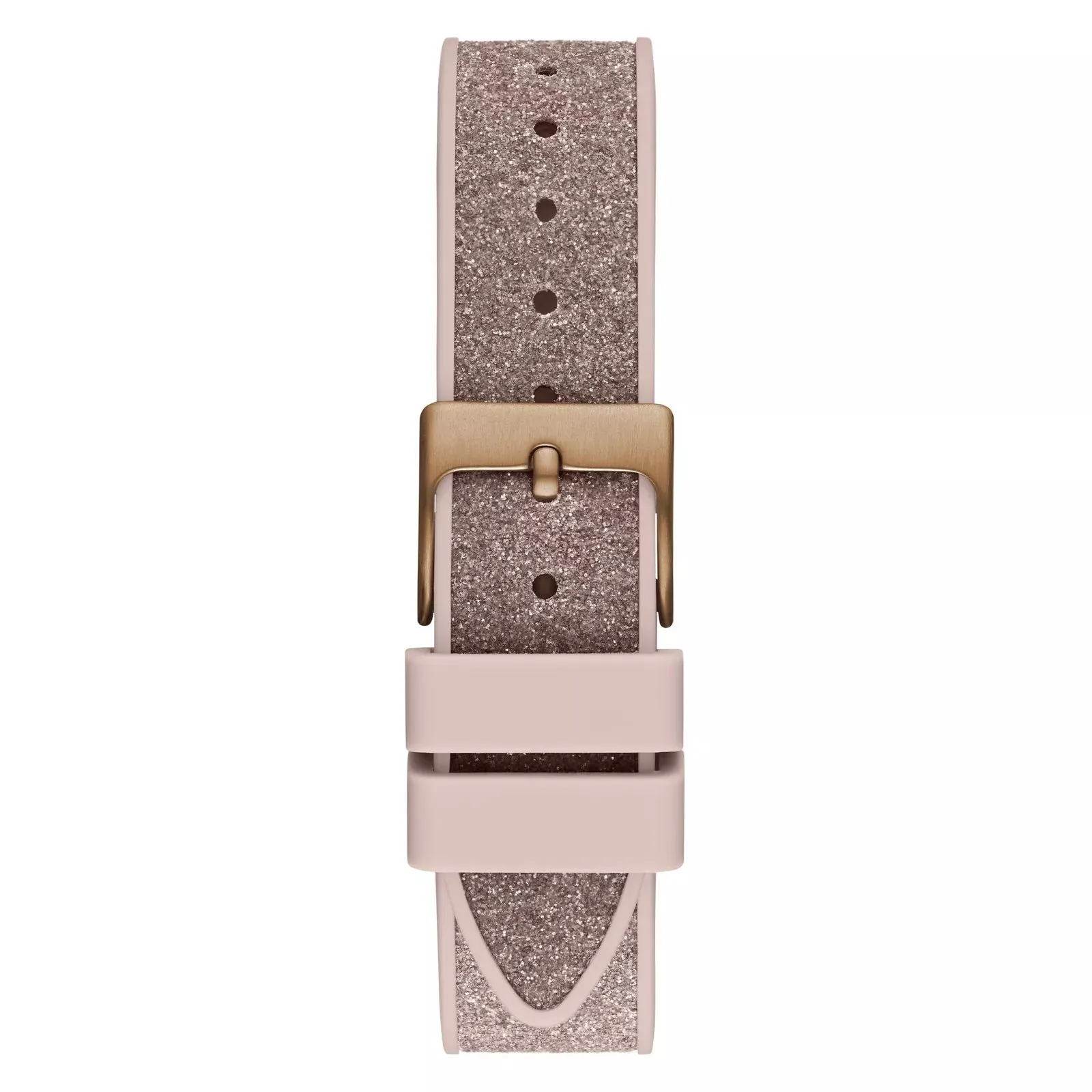 Guess Bombshell Ladies Semi-Transparent Dial Glitter Silicone Strap Watch