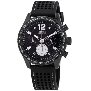Guess Fleet Chronograph Black Dial Black Silicone Men's Watch W0971G1
