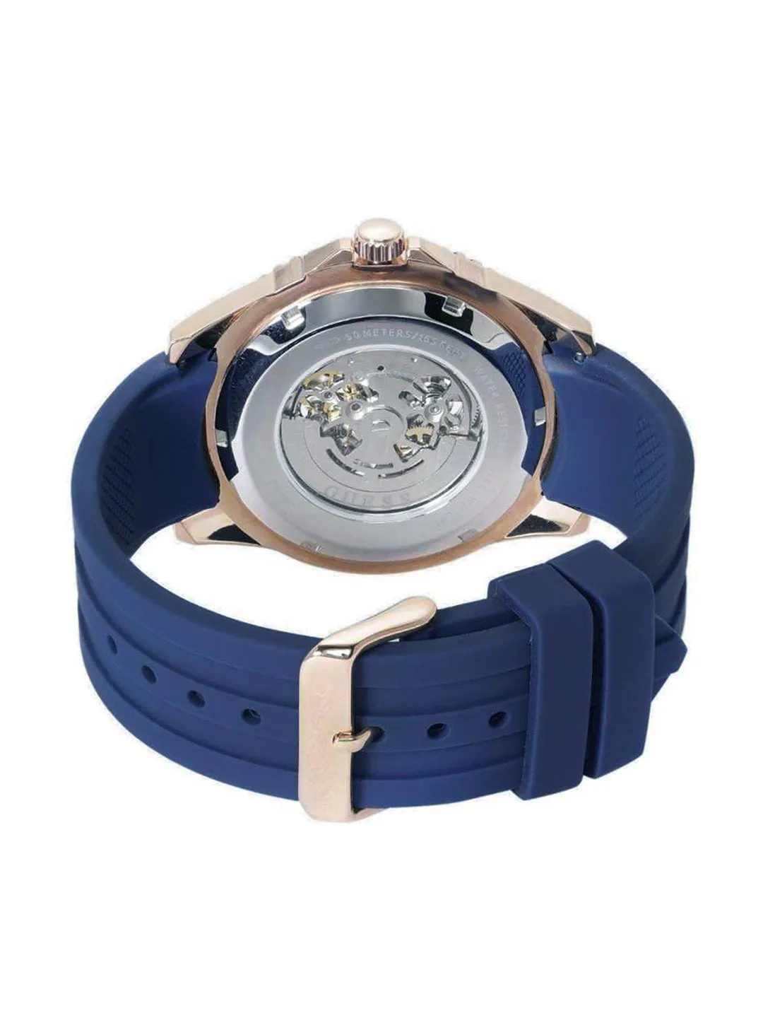Guess Skeleton Automatic Silicone Strap Men's Watch W1178G3