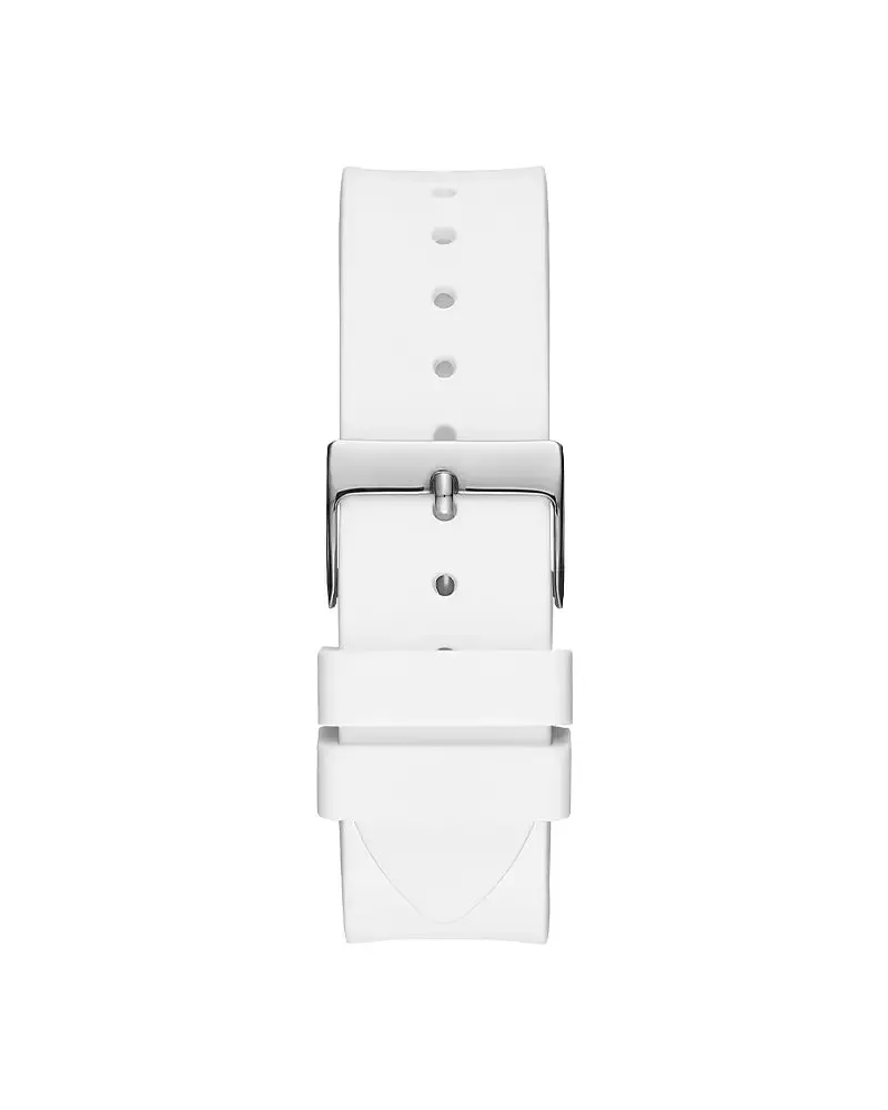Guess Venus Silver Case Silicone Strap Women's Watch GW0118L3