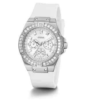 Guess Venus Silver Case Silicone Strap Women's Watch GW0118L3