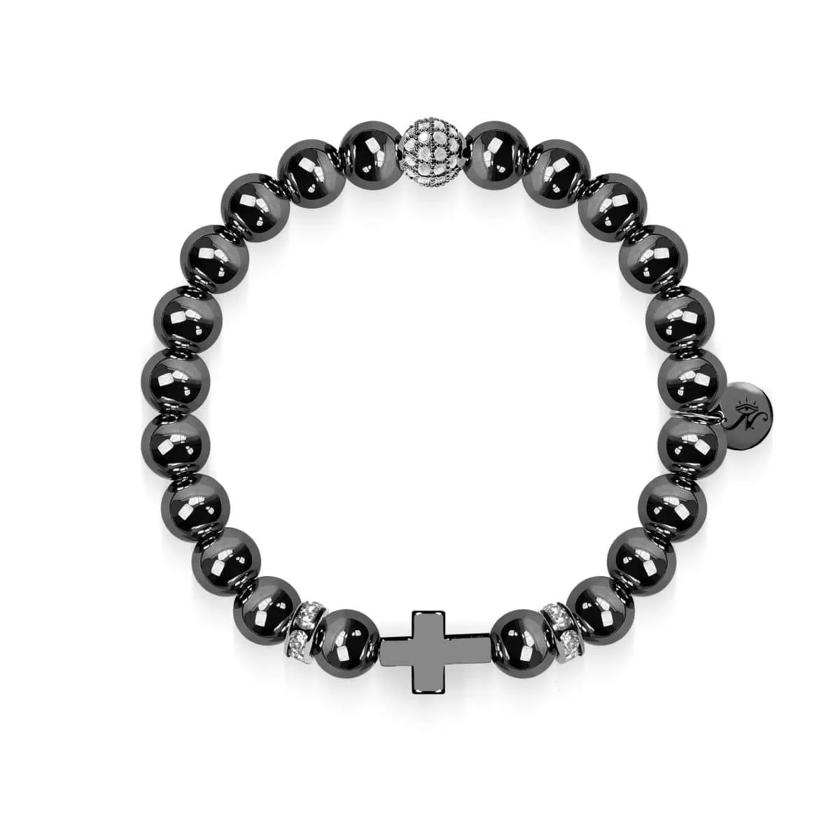 Gunmetal | Gilded Cross Bracelet