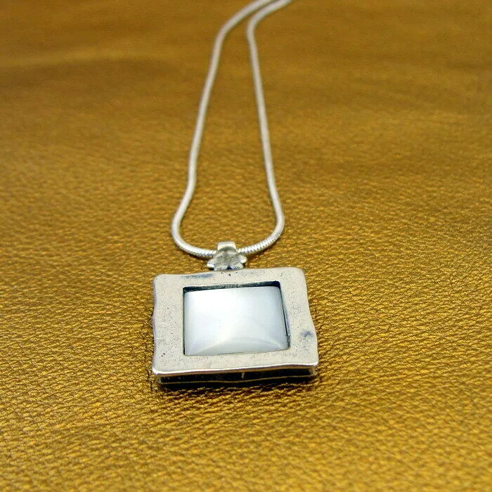 Hadar Designers MOP Mother of Pearl Earrings Pendant Set 925 Silver Handmade (MS