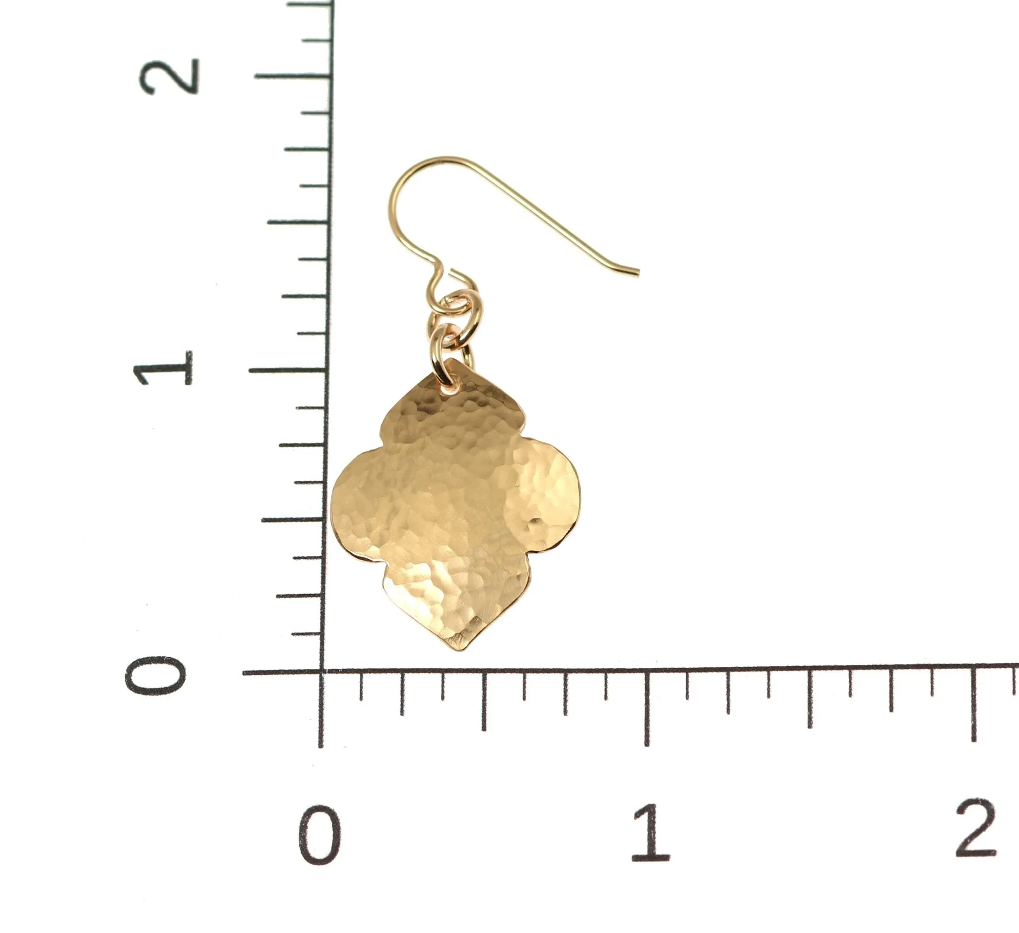 Hammered Bronze Quatrefoil Drop Earrings