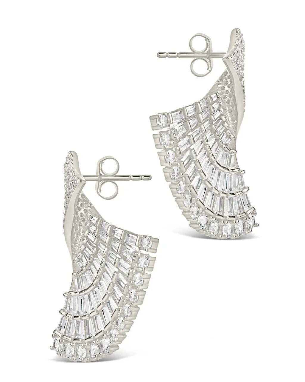 Hartford CZ Fan Drop Stud Earrings