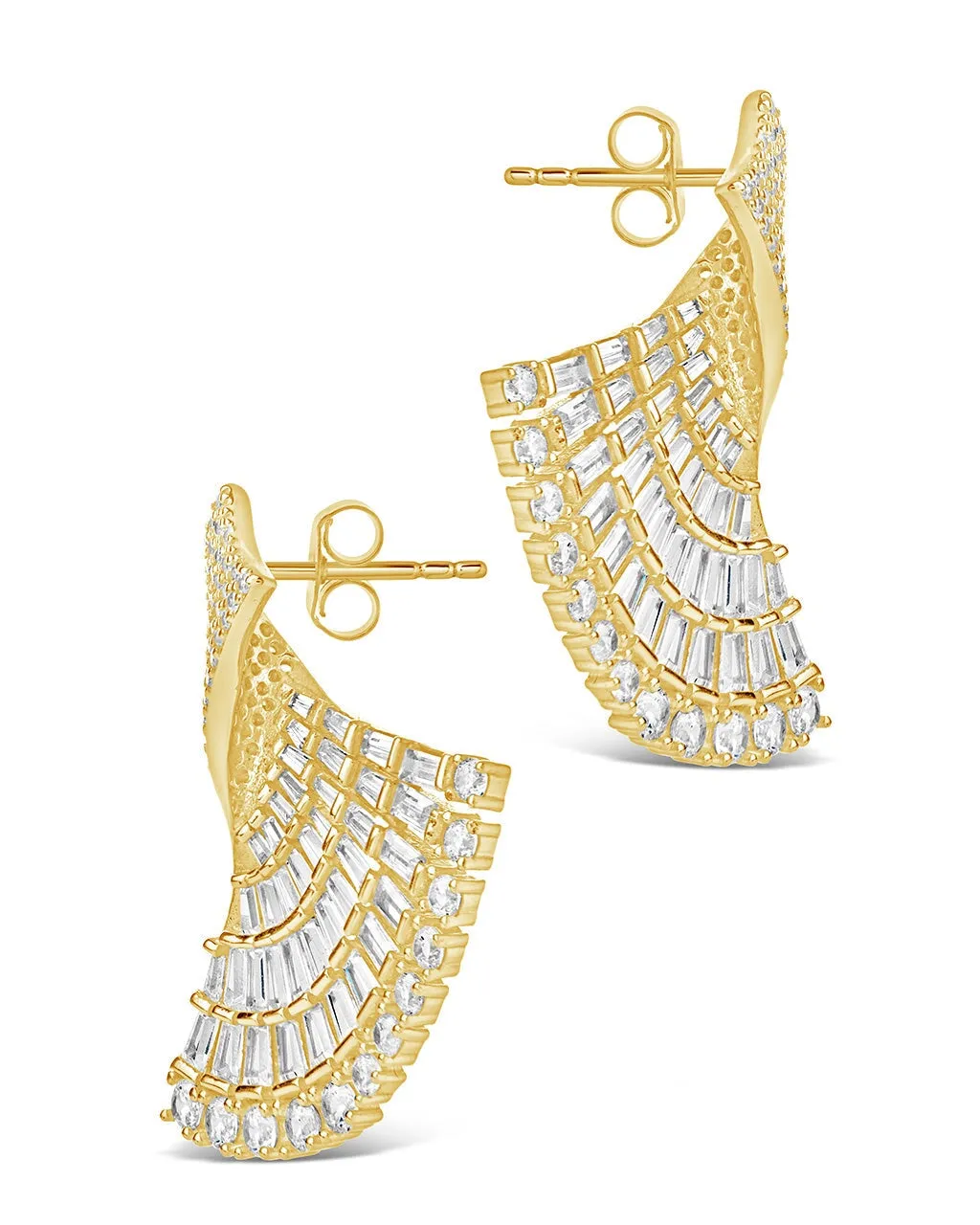 Hartford CZ Fan Drop Stud Earrings