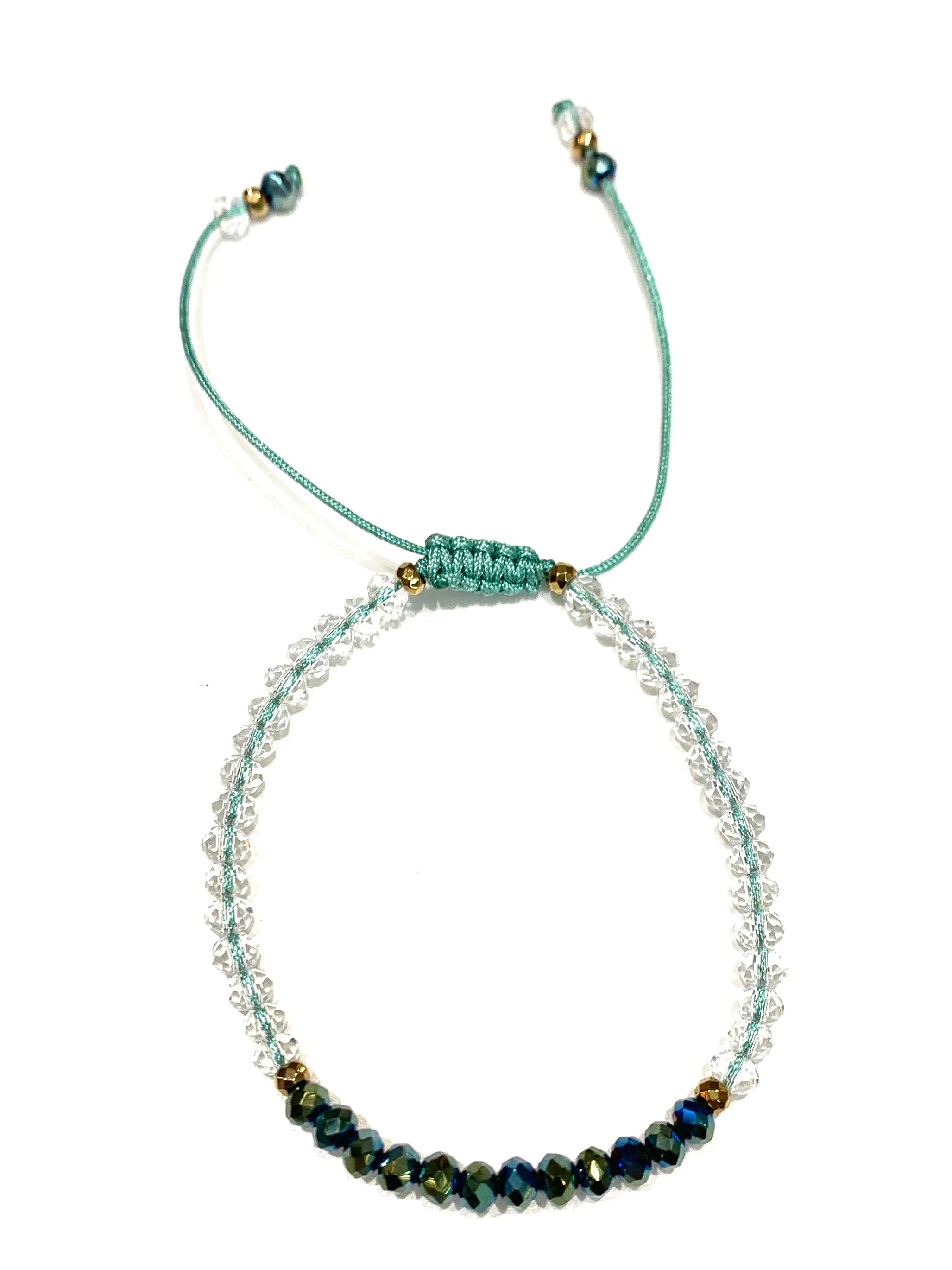 HC DESIGNS- Color Block Crystal Adjustable Bracelet (More Colors Available)