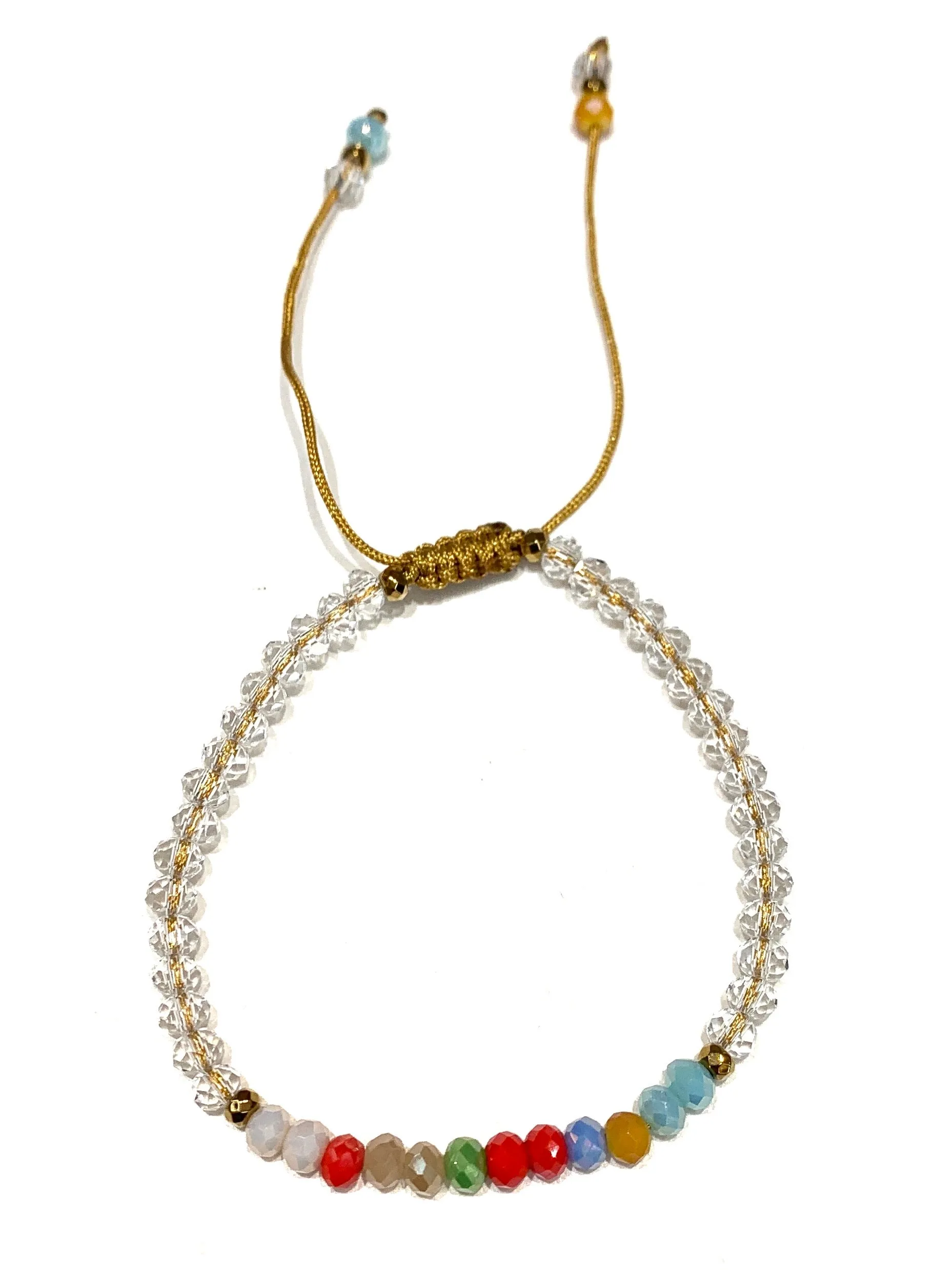 HC DESIGNS- Color Block Crystal Adjustable Bracelet (More Colors Available)