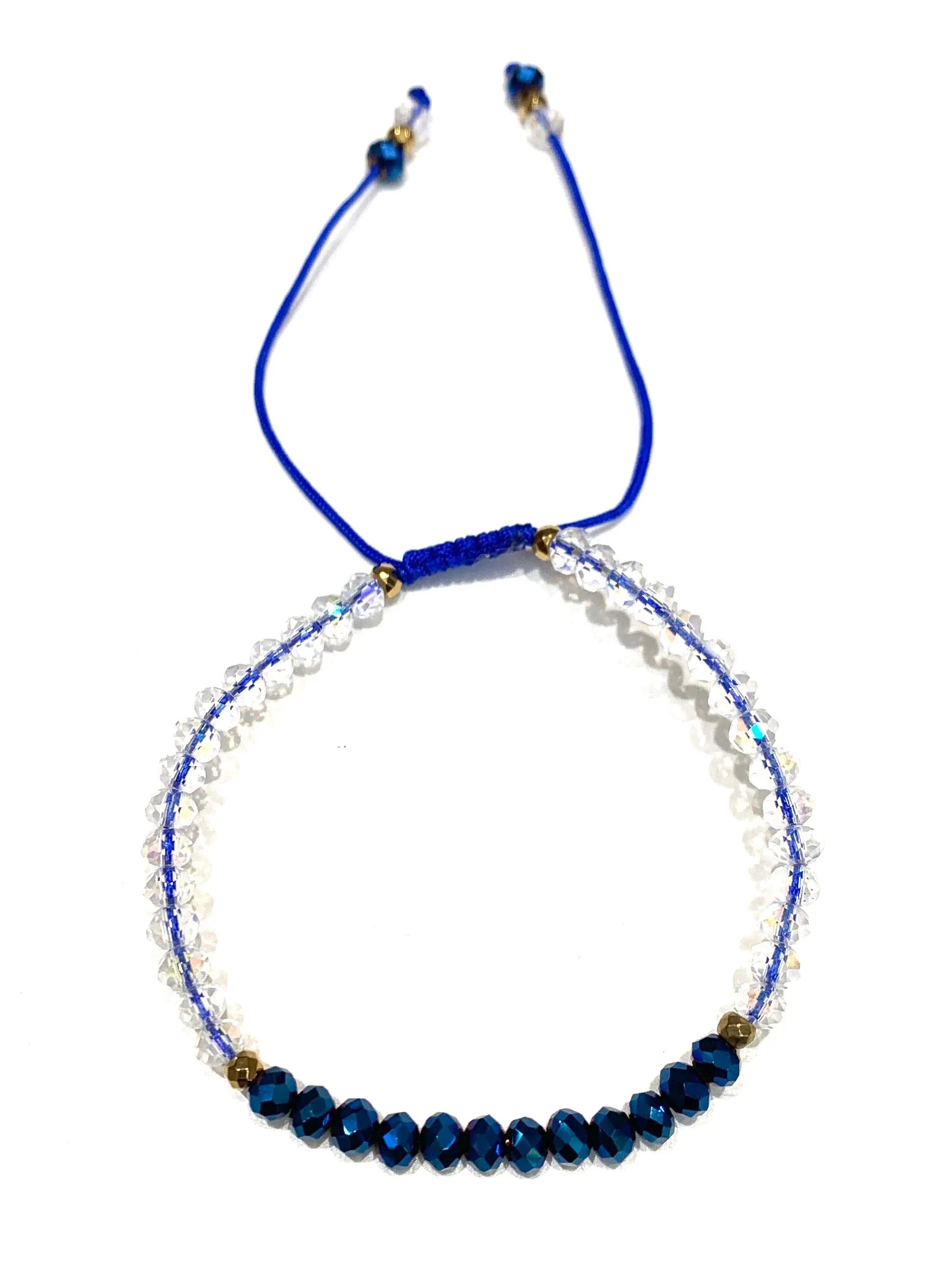 HC DESIGNS- Color Block Crystal Adjustable Bracelet (More Colors Available)