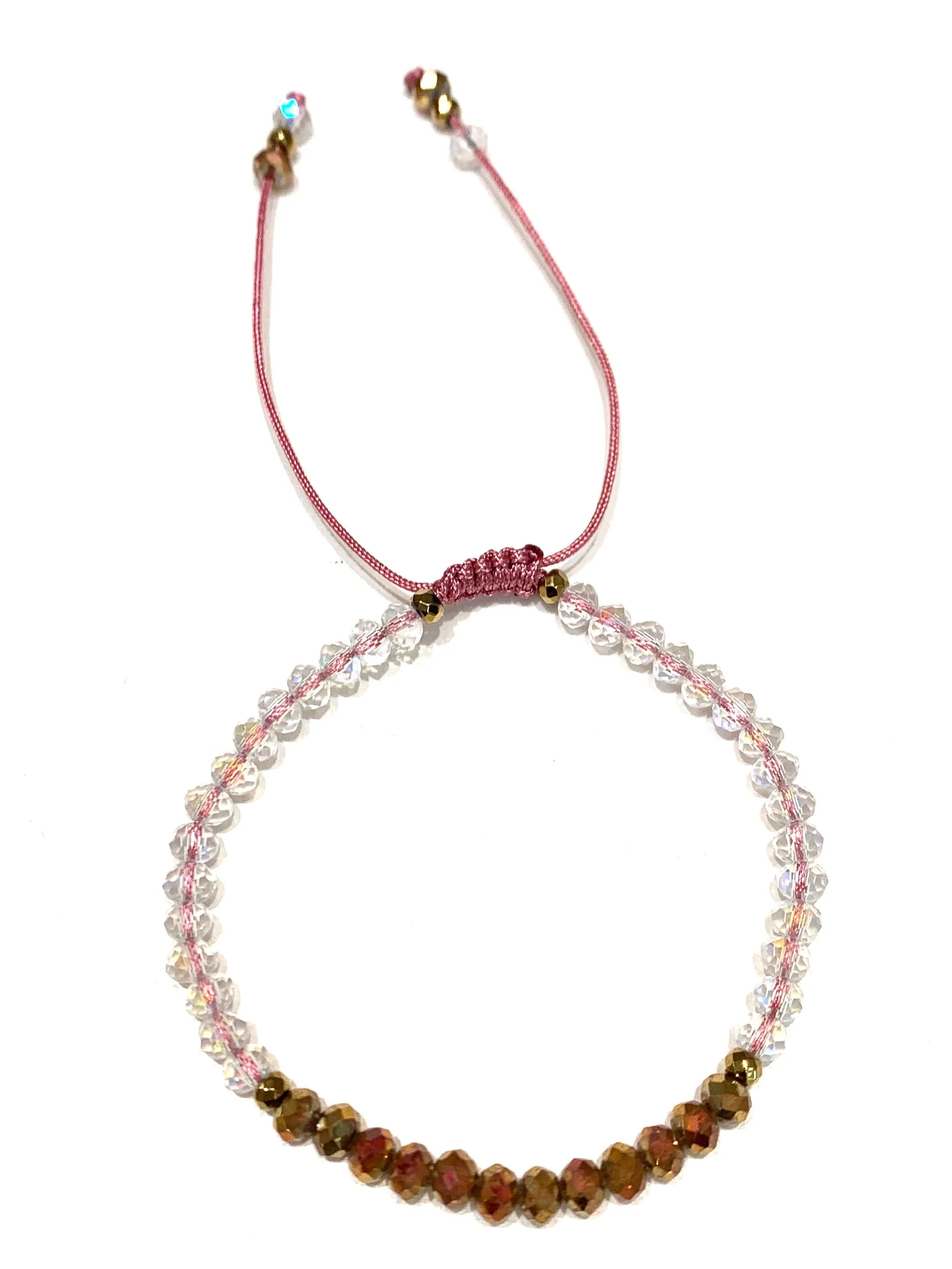 HC DESIGNS- Color Block Crystal Adjustable Bracelet (More Colors Available)