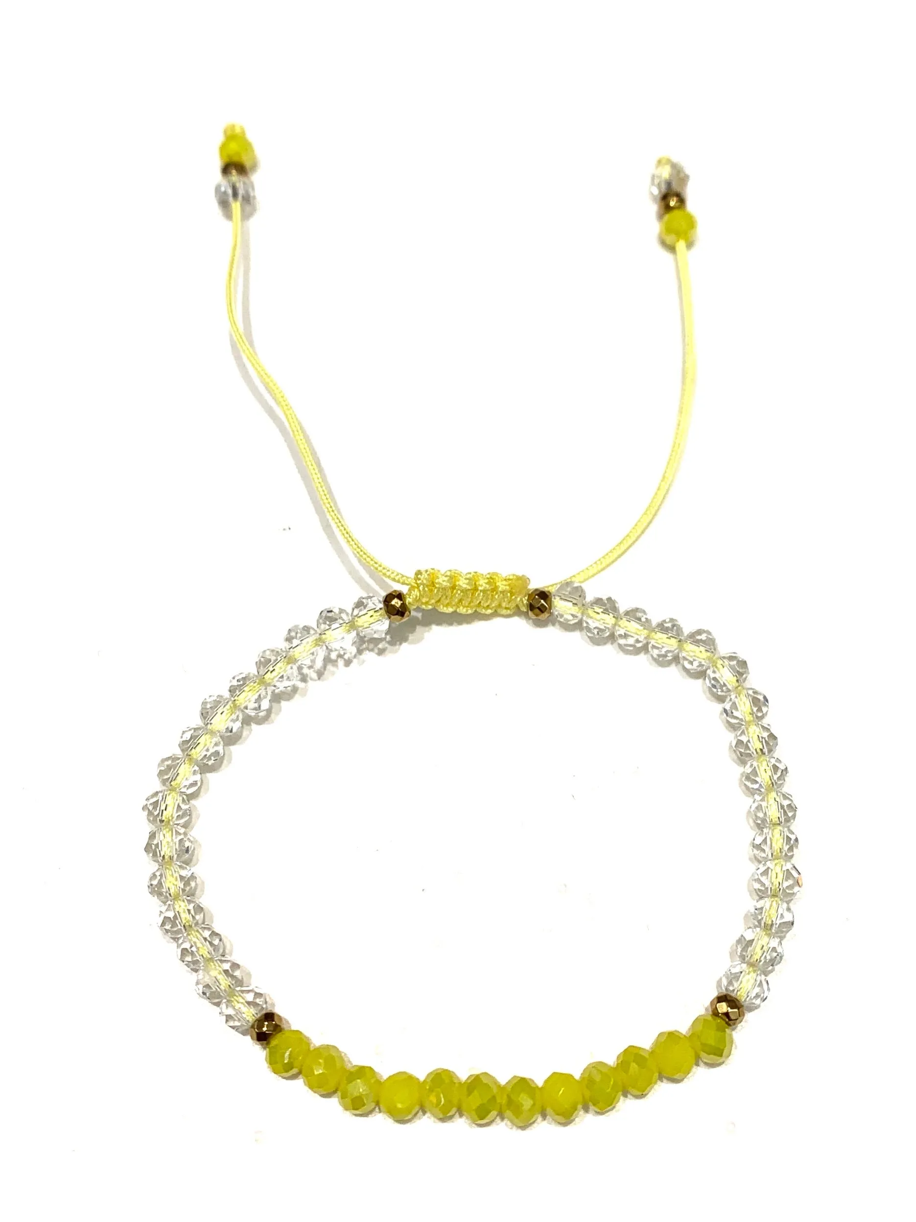 HC DESIGNS- Color Block Crystal Adjustable Bracelet (More Colors Available)
