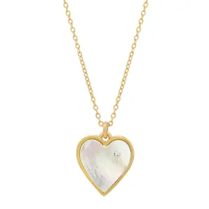 Heart & Tiny CZ Necklace