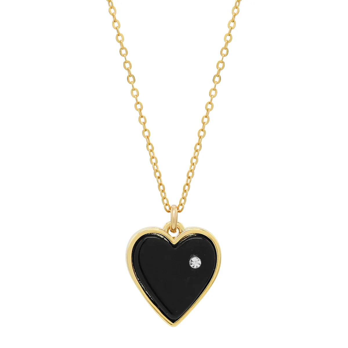 Heart & Tiny CZ Necklace