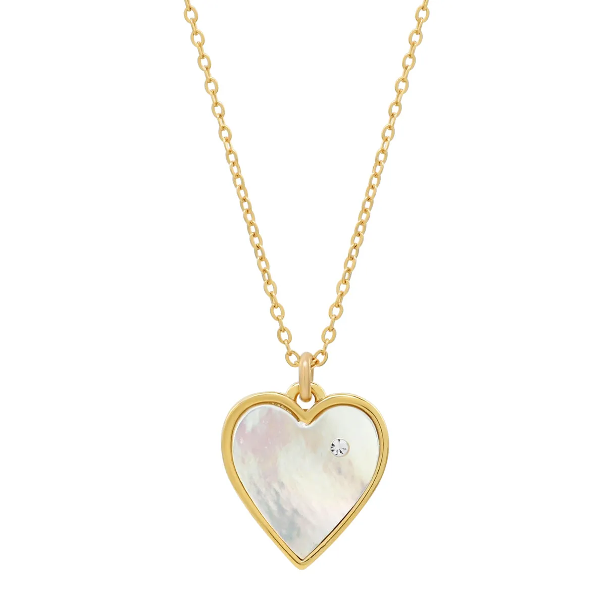 Heart & Tiny CZ Necklace