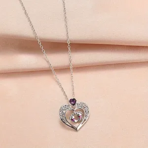 Heart Crystal Foot Pendant Men Necklace
