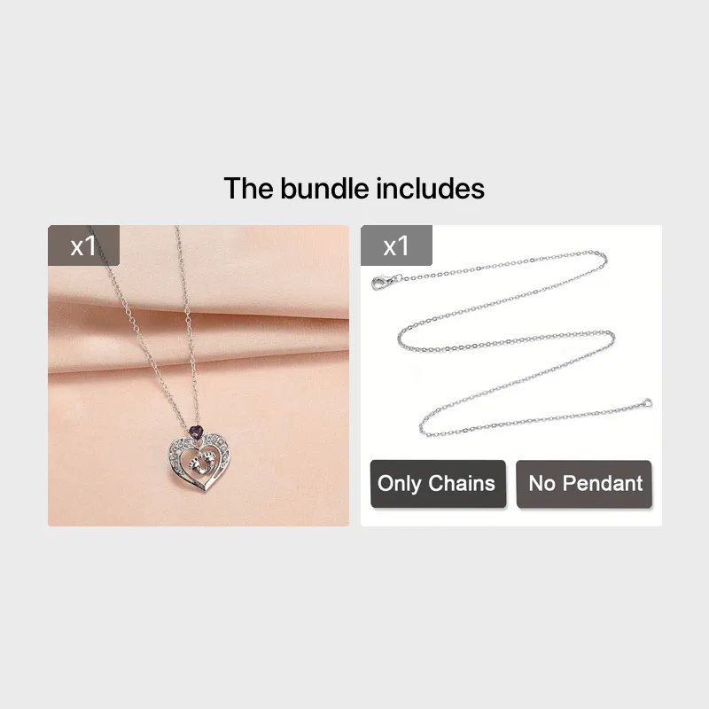 Heart Crystal Foot Pendant Men Necklace