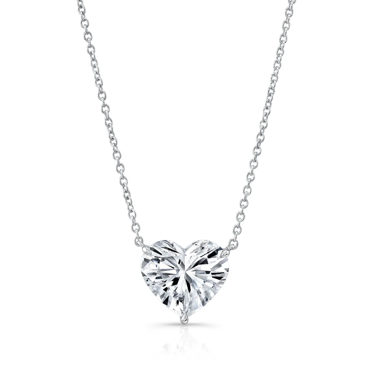 Heart Cut 6.03 ct Platinum Diamond Pendant Necklace