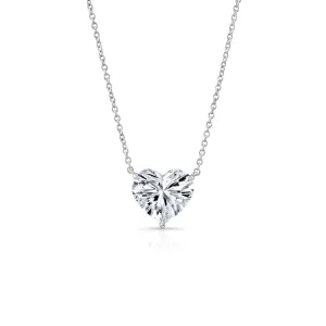 Heart Cut 6.03 ct Platinum Diamond Pendant Necklace