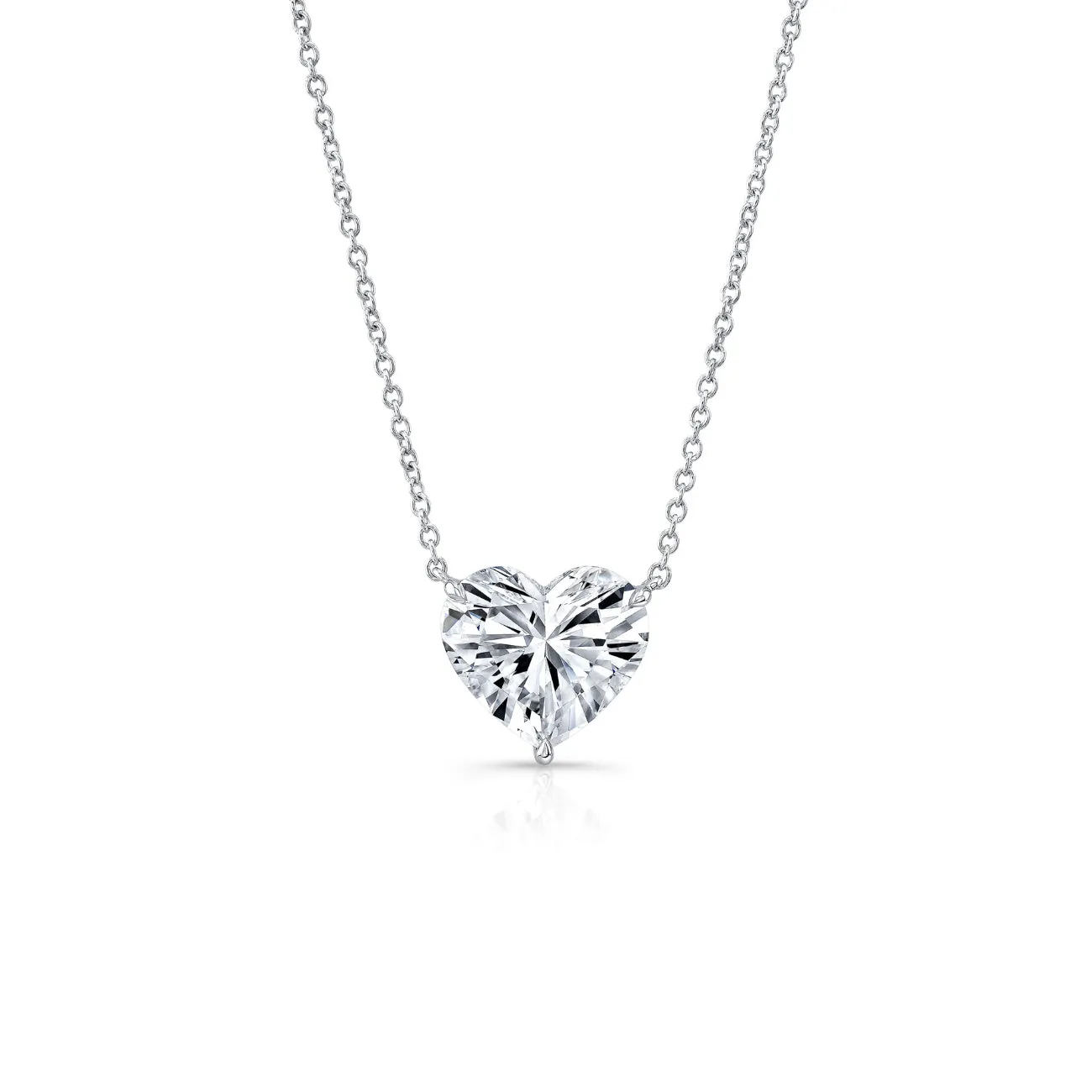 Heart Cut 6.03 ct Platinum Diamond Pendant Necklace