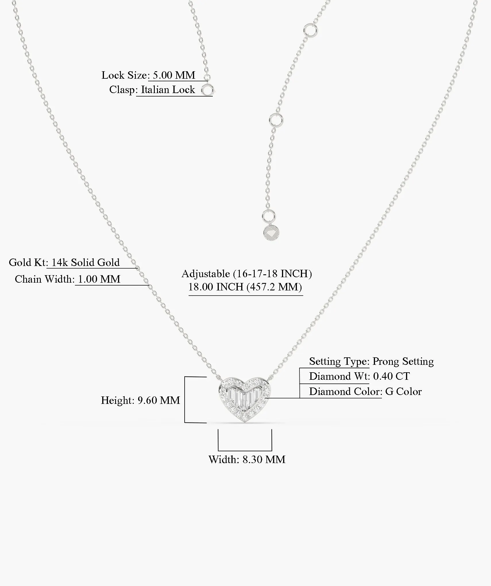 Heart Diamond Embrace Necklace