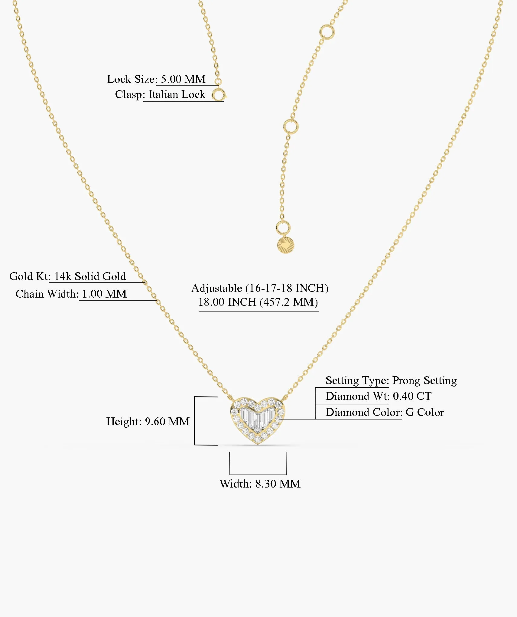 Heart Diamond Embrace Necklace
